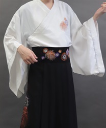 花火刺繍着物シャツ(金糸雀色-M)