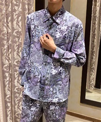 パッチワーク柄シャツ