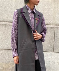 北欧建物プリントシャツ【期間限定価格】(パープル-M)