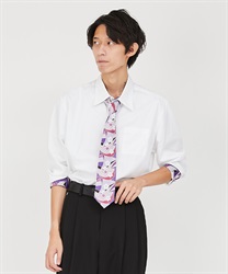 隠しＭＩＸ柄シャツ(白-M)