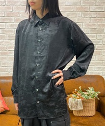 シャドーホース柄長袖シャツ(黒-M)