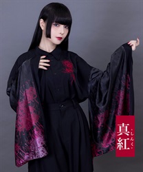 彼岸花和袖シャツ(真紅-M)