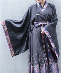 花魁×蝶着物シャツ【WEB先行販売】(瑠璃色-M)