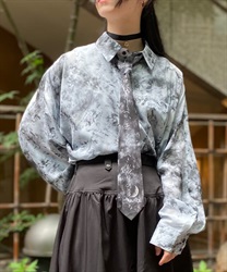 タイ付和歌プリントシャツ【WEB限定価格】(白-M)