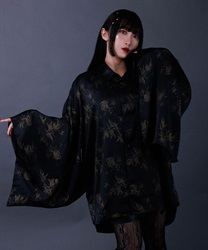 竹林ラメプリント和袖シャツ【WEB限定価格】(イエロー-M)