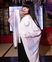 桜×月和袖シャツ(桜色-M)