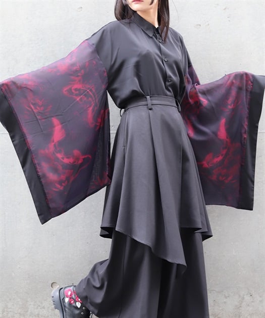 鯉×蓮シアー和袖シャツ