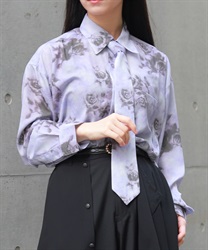 タイ付ボカシローズシャツ【2点10%OFF対象商品】(パープル-M)