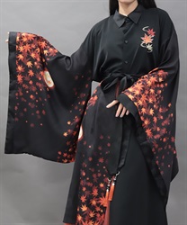 紅葉×月和袖シャツ(狐色-M)