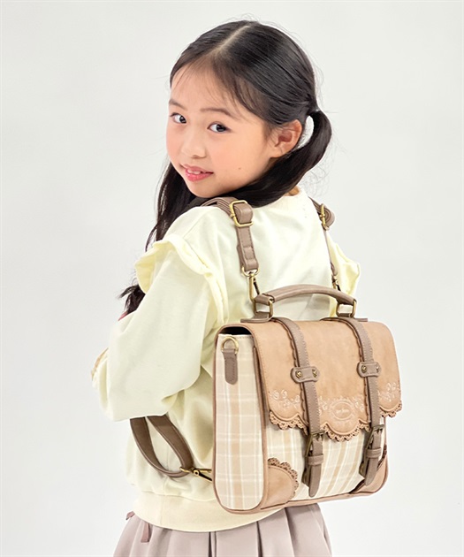 チェック柄切替配色バッグ