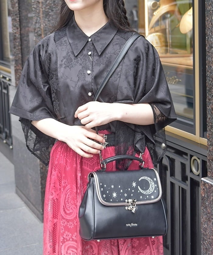 月星箔押しフラップボストン | axes femme -outlet- | axes femme 公式