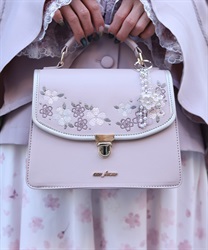 桜刺繍配色デザインボストン(ピンク-F)