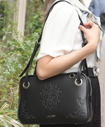 紋章風エンボスデザインバッグ(黒-F)