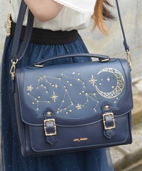 月星箔押しフラップサッチェル【WEB先行販売】(紺-F)