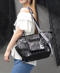 ロゴテープＰＶＣバッグ(黒-F)