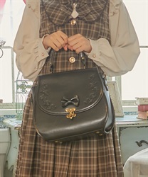 クラシカル型押しバッグ(黒-F)