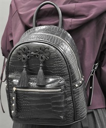 チャイナ釦デザインリュック【2点10%OFF対象商品】(黒-F)
