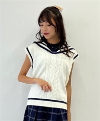 セーラーニットベスト | outlet | axes femme online shop