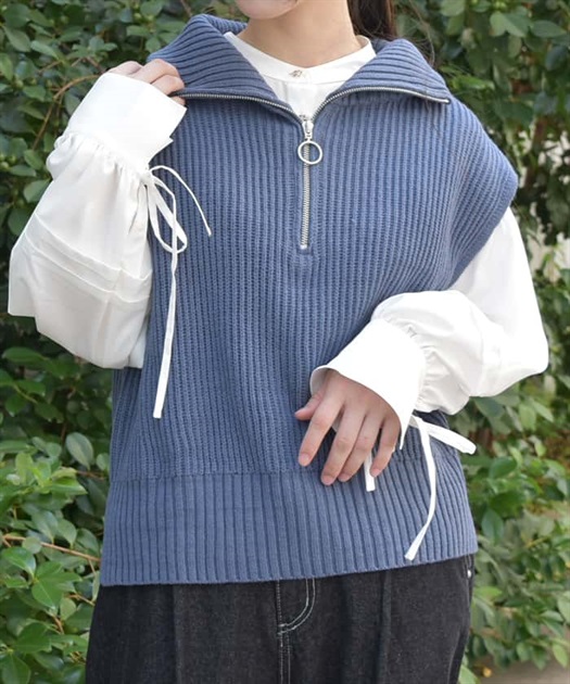 ハーフジップニットベスト | outlet | axes femme online shop ハーフジップニットベスト | outlet | axes femme online shop