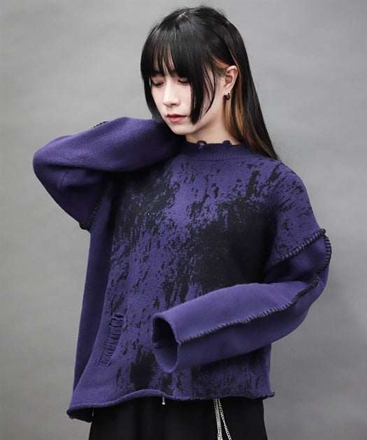 ダメージニットプルオーバー | NIBBLE POISON | axes femme online shop