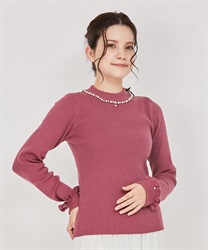 パールネックレス風リブニット | outlet | axes femme online shop パールネックレス風リブニット | outlet | axes femme online shop