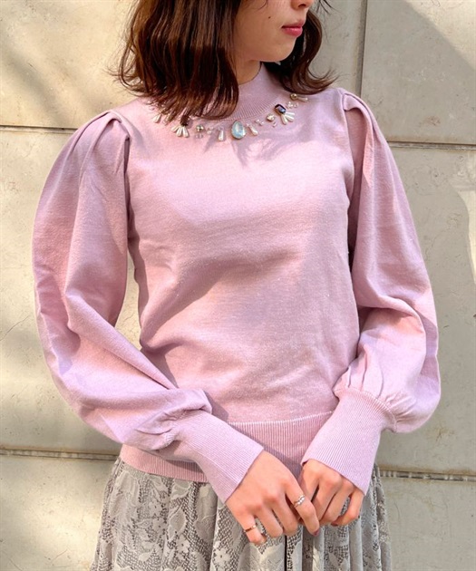 ビジューラメニットプルオーバー | outlet | axes femme online shop ビジューラメニットプルオーバー | outlet | axes femme online shop