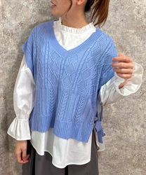 透かし柄ベストアンサンブル | outlet | axes femme online shop