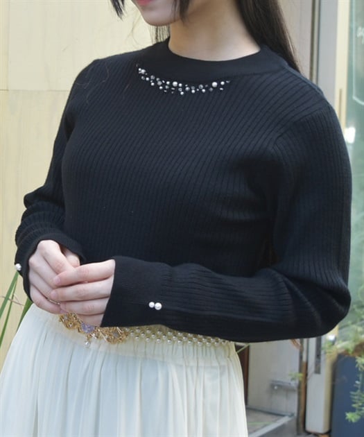 ランダムパールデザインニット | axes femme | axes femme ランダムパールデザインニット | axes femme | axes femme