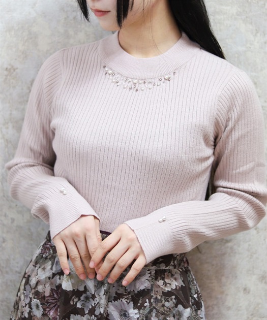 ランダムパールデザインニット | axes femme | axes femme ランダムパールデザインニット | axes femme | axes femme