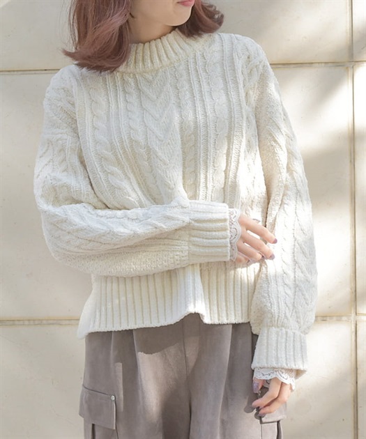 ベロアモールニットプルオーバー | axes femme | axes femme ベロアモールニットプルオーバー | axes femme | axes femme