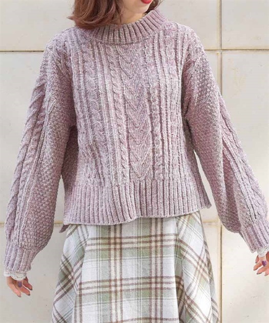 ベロアモールニットプルオーバー | outlet | axes femme online shop ベロアモールニットプルオーバー | outlet | axes femme online shop