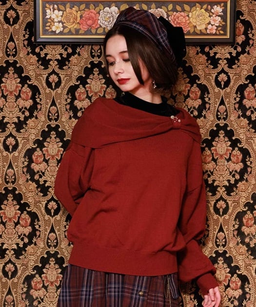 ドレープリボンニット | axes femme | axes femme online shop ドレープリボンニット | axes femme | axes femme online shop