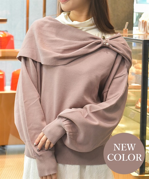 ドレープリボンニット | outlet | axes femme online shop ドレープリボンニット | outlet | axes femme online shop