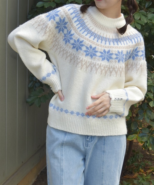 雪柄フェアアイルニット | axes femme online shop