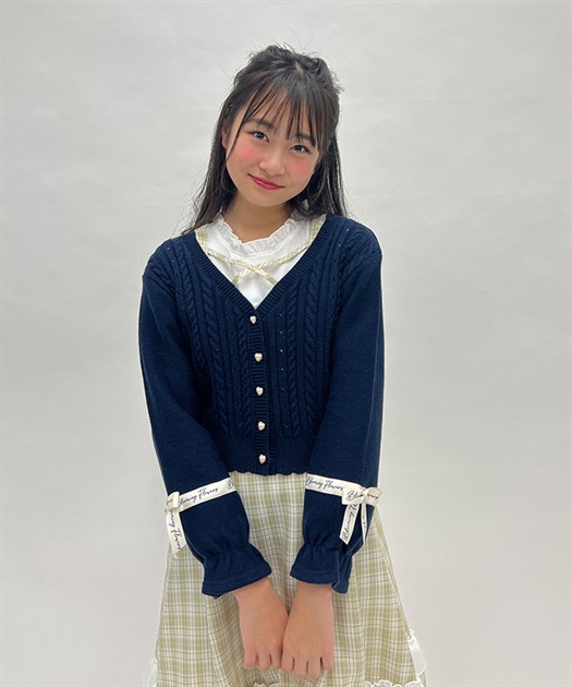 ロゴリボン透かし編みカーデ【10%OFF対象商品】 | レディース服 ロゴリボン透かし編みカーデ【10%OFF対象商品】 | レディース服