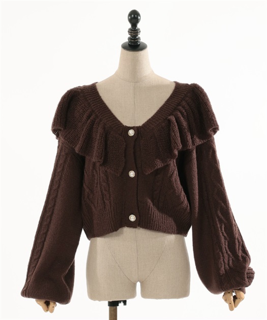 フリル襟ショートニットカーデ | kawaii | axes femme online shop フリル襟ショートニットカーデ | kawaii | axes femme online shop