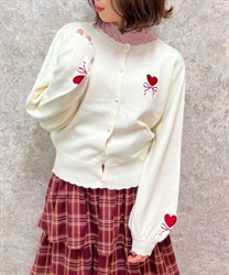 ハートリボン刺繍ニットカーディガン | outlet | axes femme ハートリボン刺繍ニットカーディガン | outlet | axes femme