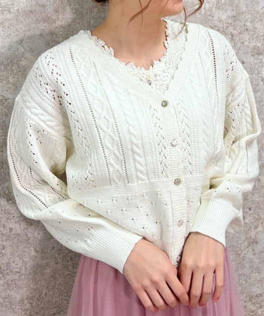 透かし編みニットカーディガン | レディース服・レディース 透かし編みニットカーディガン | レディース服・レディース