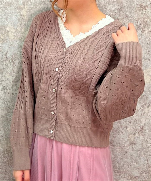 透かし編みニットカーディガン | outlet | axes femme online shop 透かし編みニットカーディガン | outlet | axes femme online shop