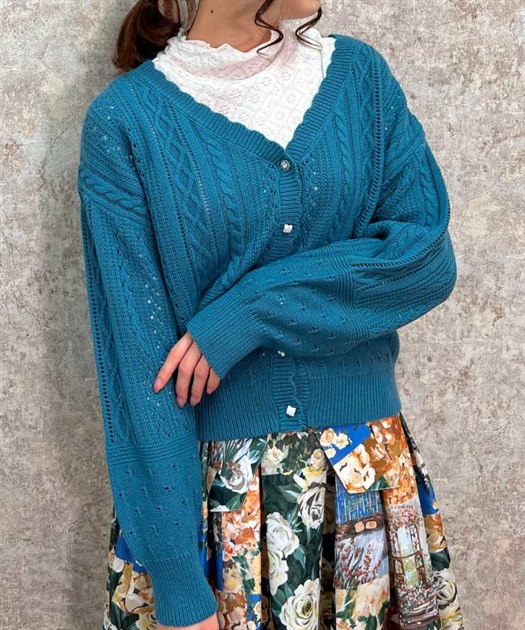 透かし編みニットカーディガン | outlet | axes femme online shop 透かし編みニットカーディガン | outlet | axes femme online shop