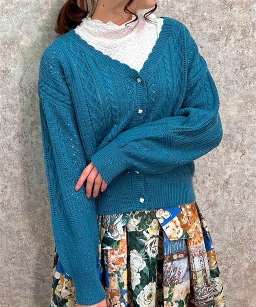 透かし編みニットカーディガン | outlet | axes femme online shop 透かし編みニットカーディガン | outlet | axes femme online shop