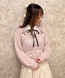 ストロベリー刺繍ニットカーディガン | outlet | axes femme ストロベリー刺繍ニットカーディガン | outlet | axes femme