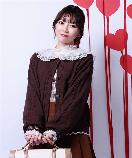 ❤️ページ ハート釦バイカラーニットカーディガン【予約】 | axes femme online shop