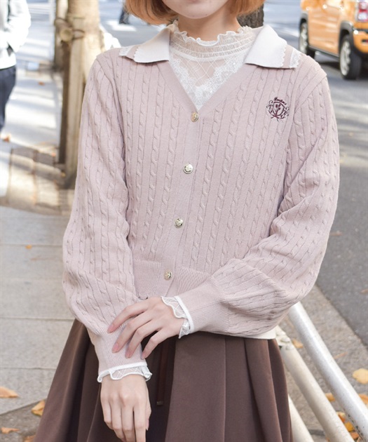 バイカラーニットポロカーディガン【10%OFF対象商品】 | axes femme