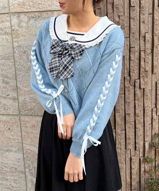 aquagarage ボリュームスリーブカーディガン ニット トップス