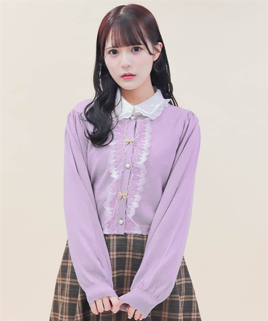 レース×リボンニットカーディガン | レディース服・レディース レース×リボンニットカーディガン | レディース服・レディース