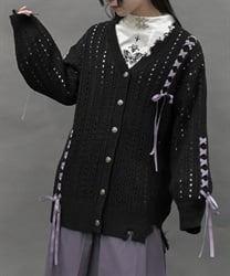 レースアップデザインカーディガン | レディース服・レディース レースアップデザインカーディガン | レディース服・レディース