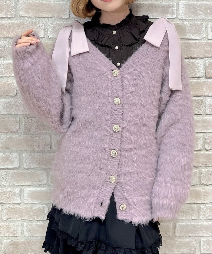 ウェーブファーニットカーディガン | axes femme online shop