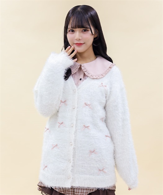 メニーリボンモヘアニットカーディガン | レディース服 メニーリボンモヘアニットカーディガン | レディース服