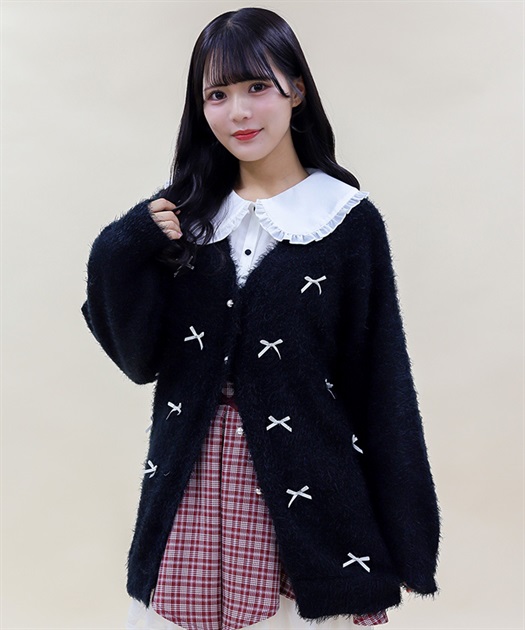 メニーリボンモヘアニットカーディガン | レディース服 メニーリボンモヘアニットカーディガン | レディース服